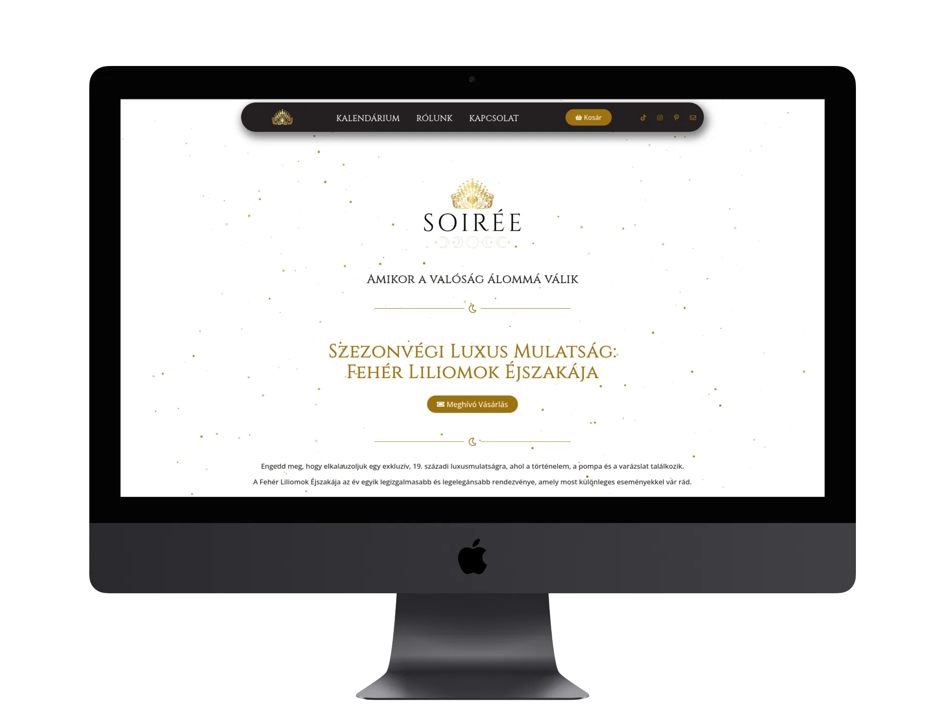 La Soiree weboldal megjelenése